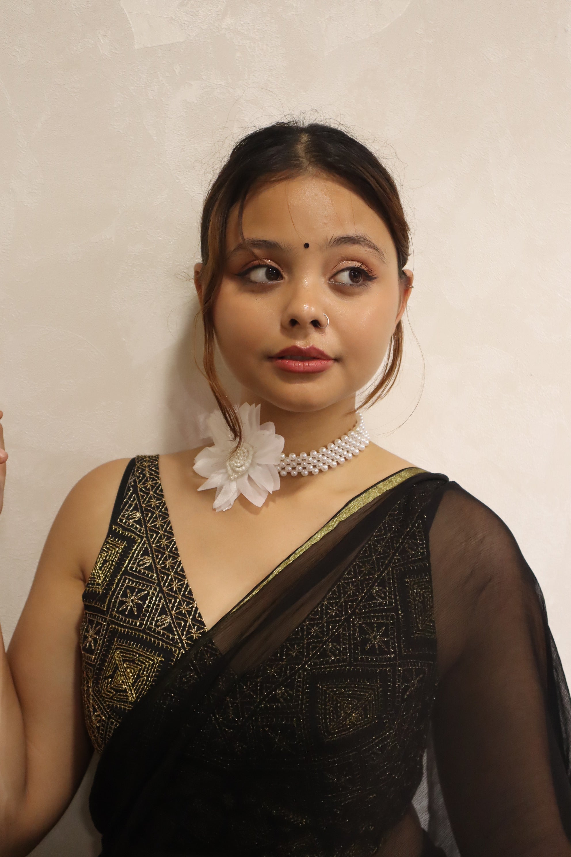 Bloom in White Statement Choker - HANDMADE
