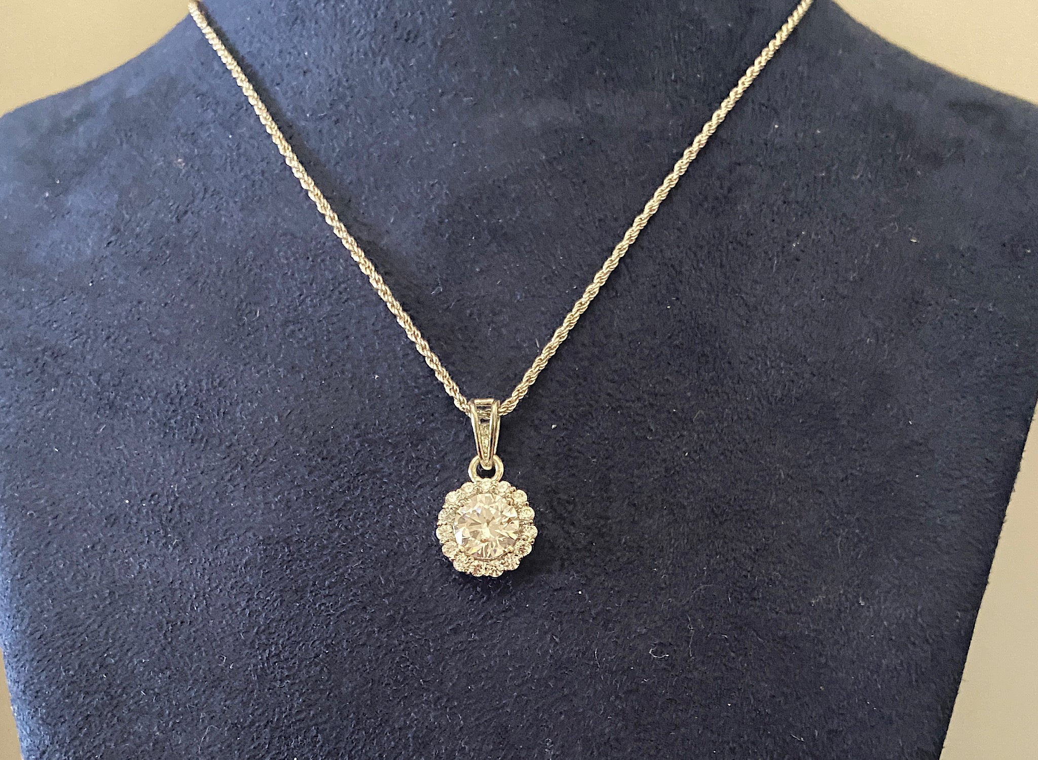 Silver Solitaire Pendant