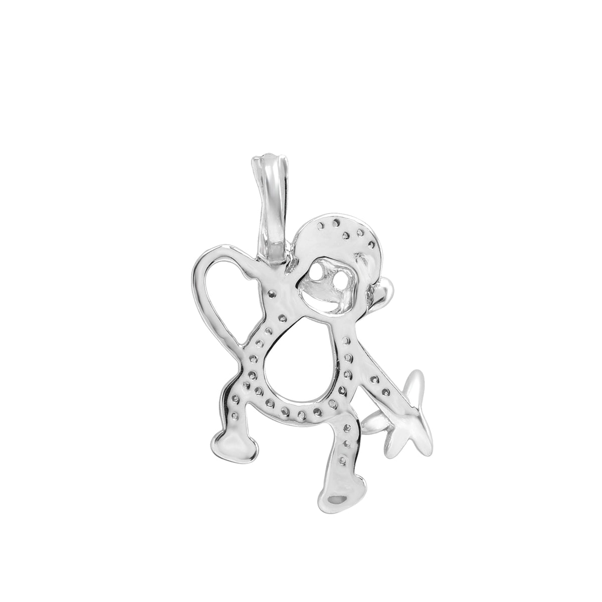 925 Silver Cubic Zirconia Monkey Pendant