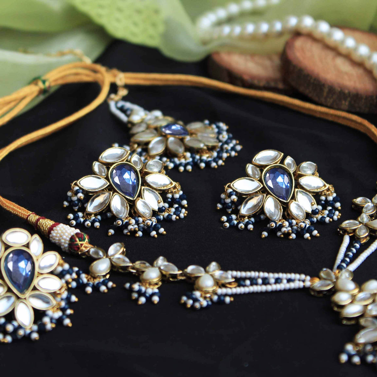 Floral Grace Necklace, Ring & Earrings Set - BeAbhika.com