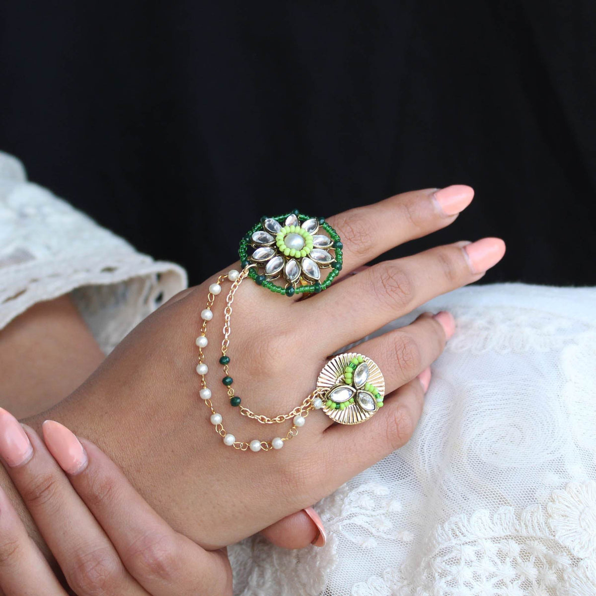 Clover-Inspired Two-Finger Ring - BeAbhika.com
