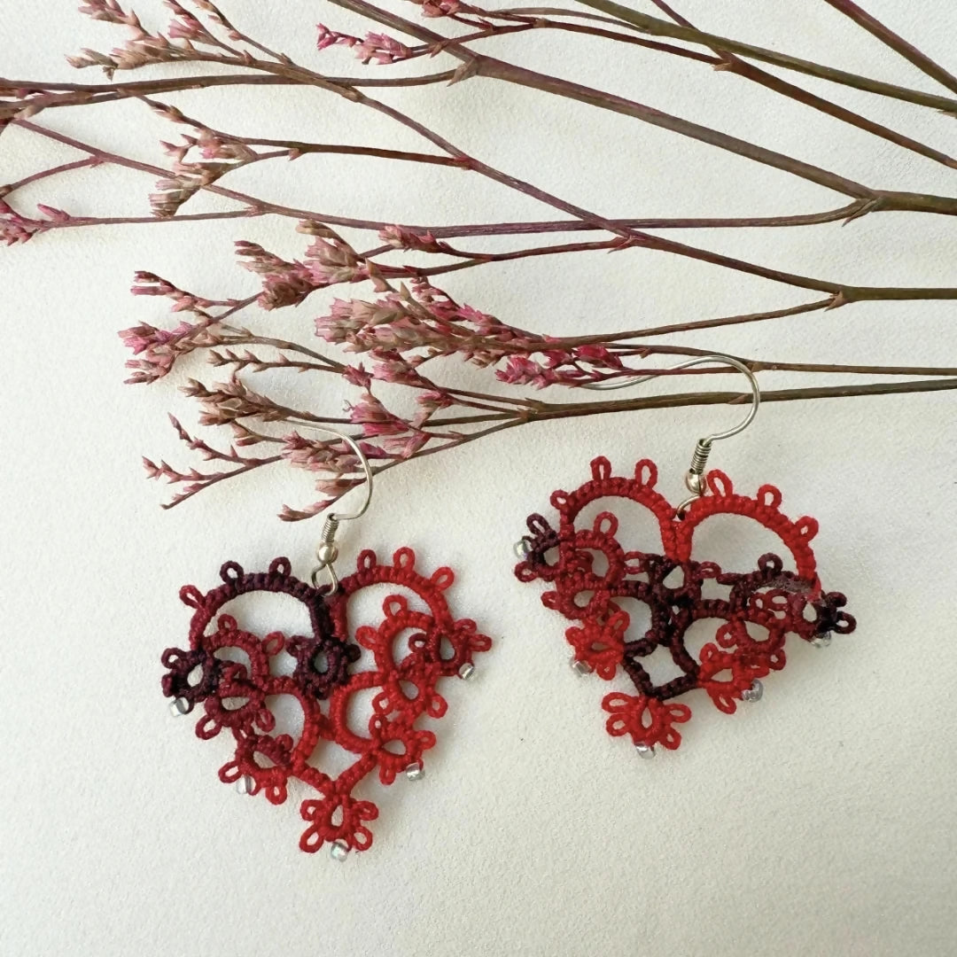 Crimson Heartbeat Earrings