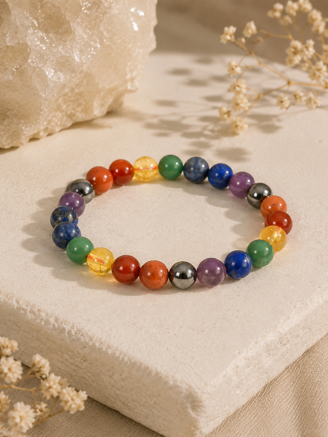 Natural 7 Chakra 8mm Gemstone Bracelet