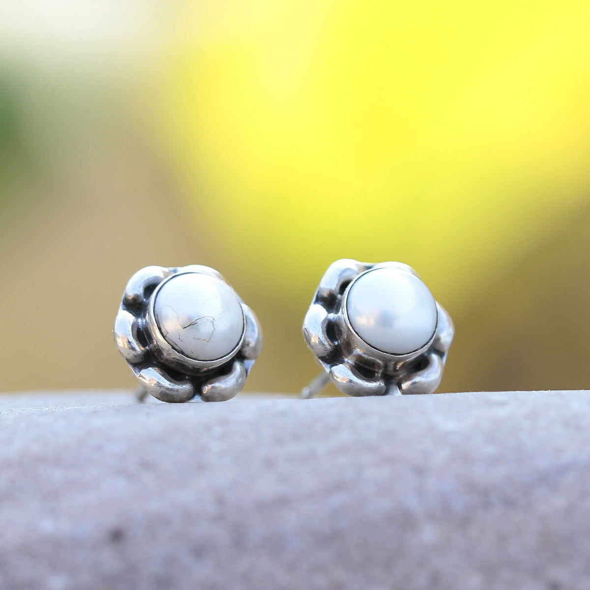 925 Sterling Silver Pearl Eartops for Women | Classic White Pearl Stud Earrings | Elegant Daily Wear Jewelry