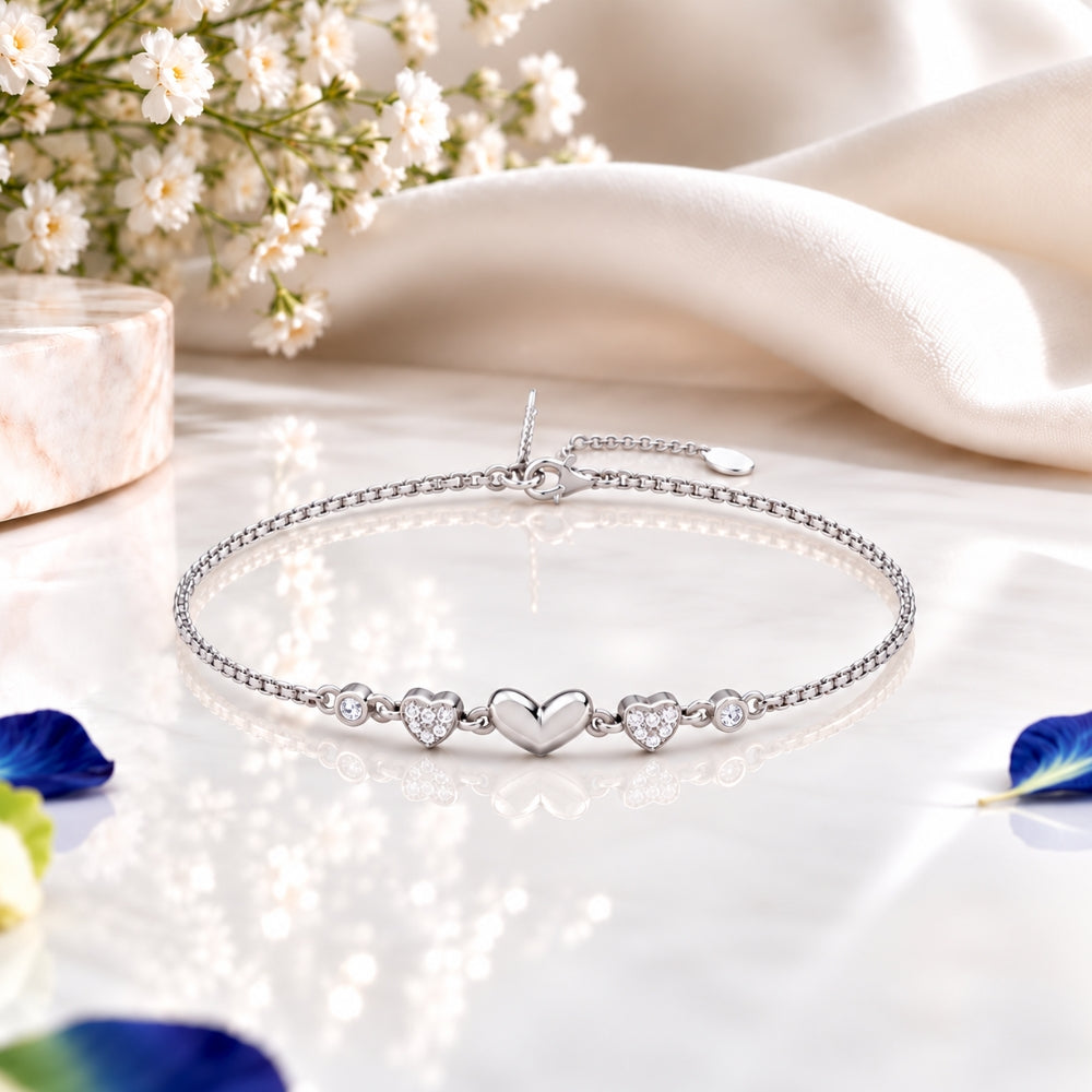 Eternal Halo Pure Rhodium Plated 925 sterling silver bracelet
