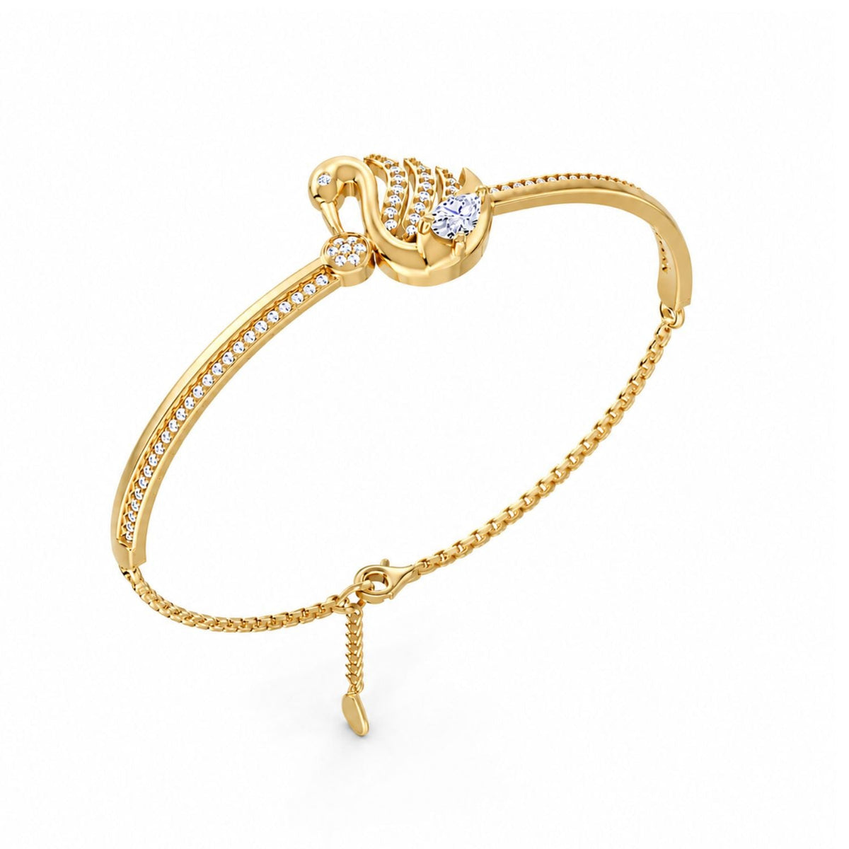 Swan Serenade Gold Plated 925 Sterling Silver Bracelet