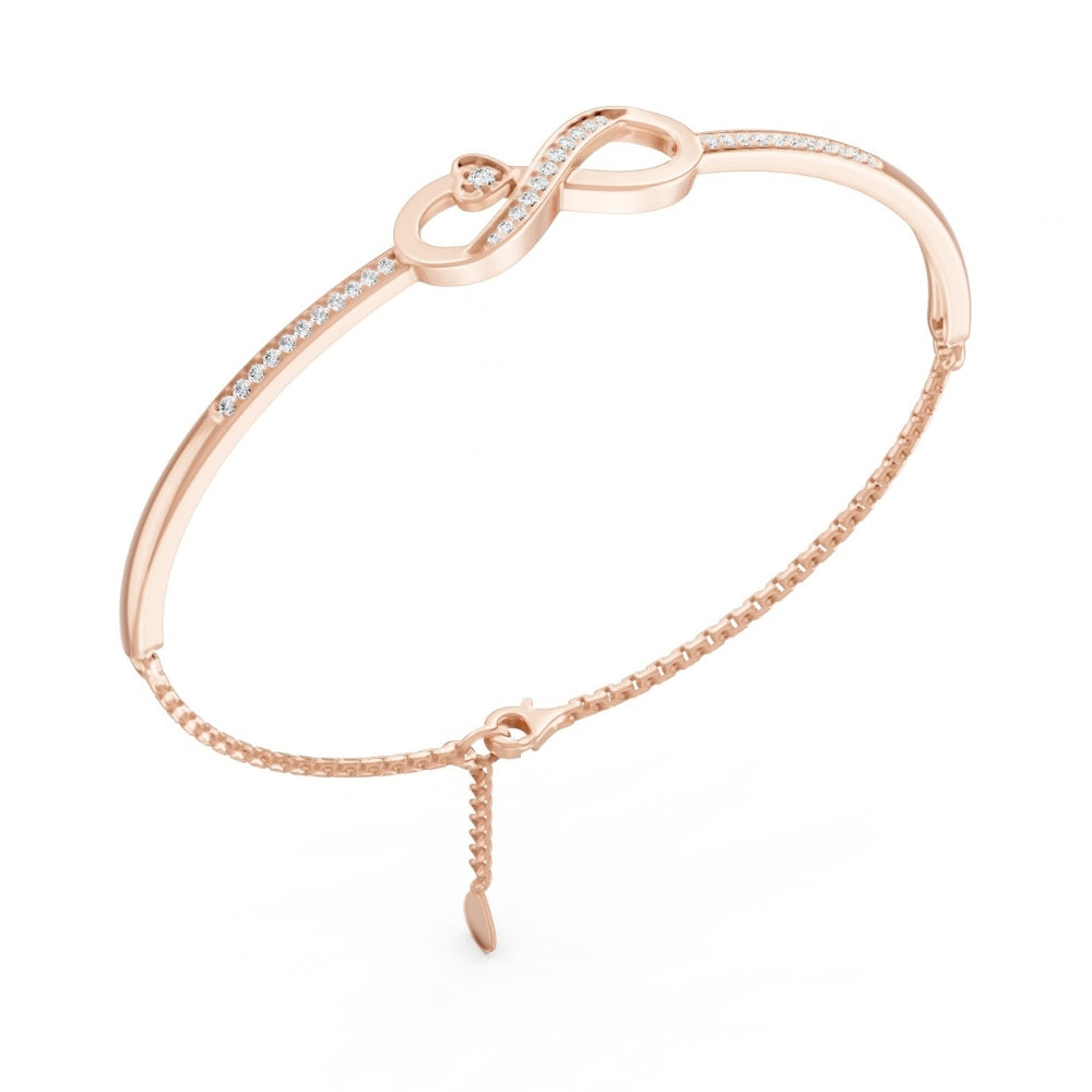 Infinite Promise Rose Gold Plated 925 Sterling Silver Infinity Bracelet