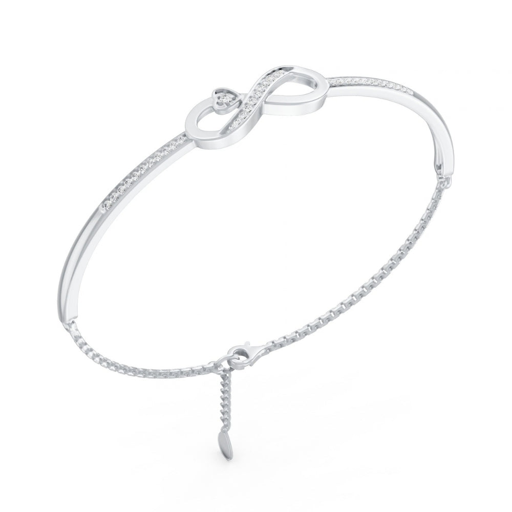 Infinite Promise Rhodium plated 925 Sterling Silver Infinity Bracelet