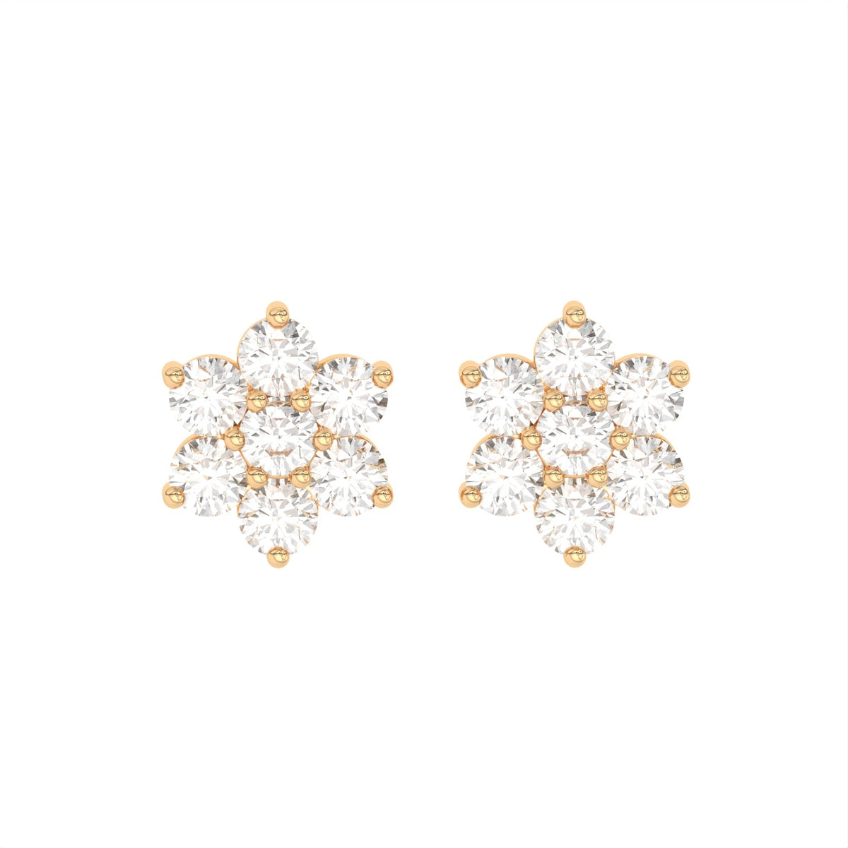 Eternal Crystal Blossom Rose Gold Plated 925 sterling silver Studs