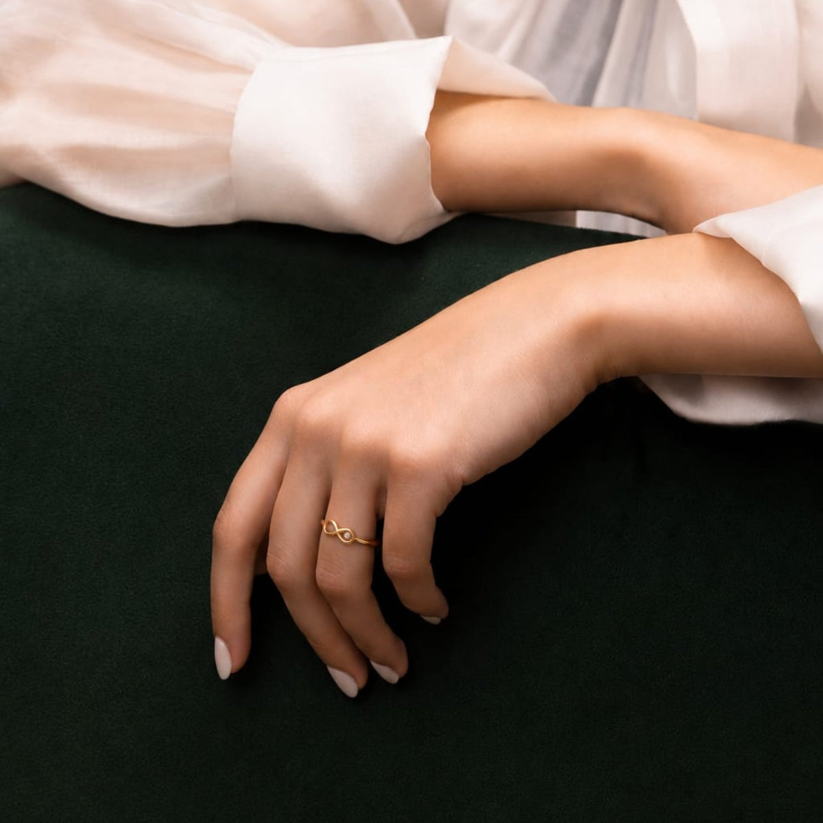 Infinity Loop Solitaire Gold Plated Ring