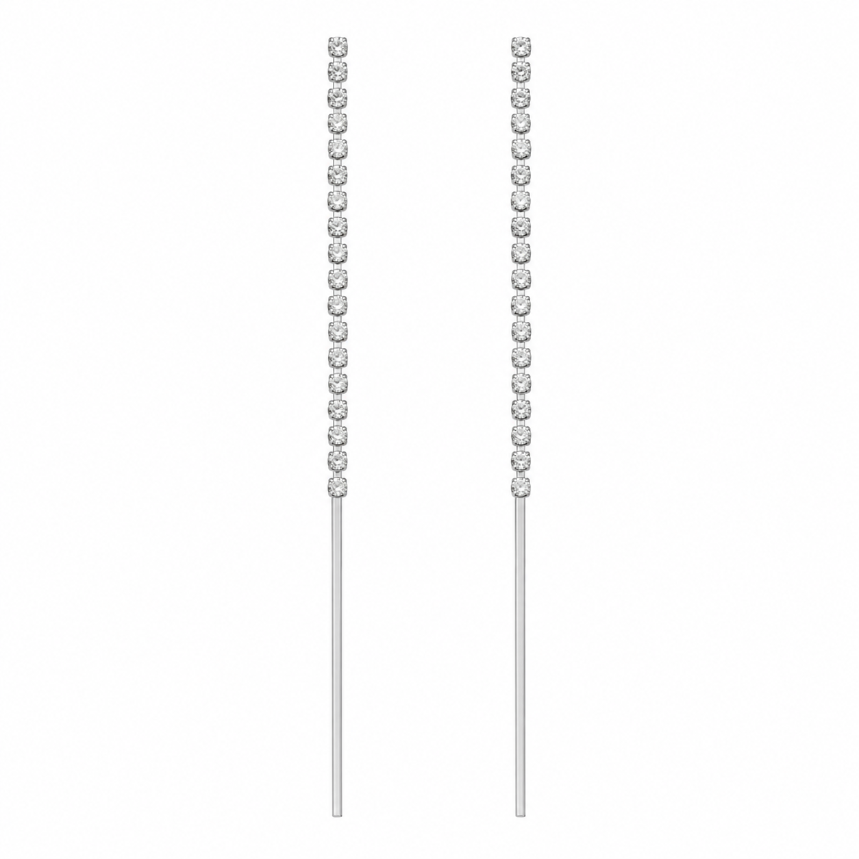 Minimalist Crystal Bar Drop Earrings for Women