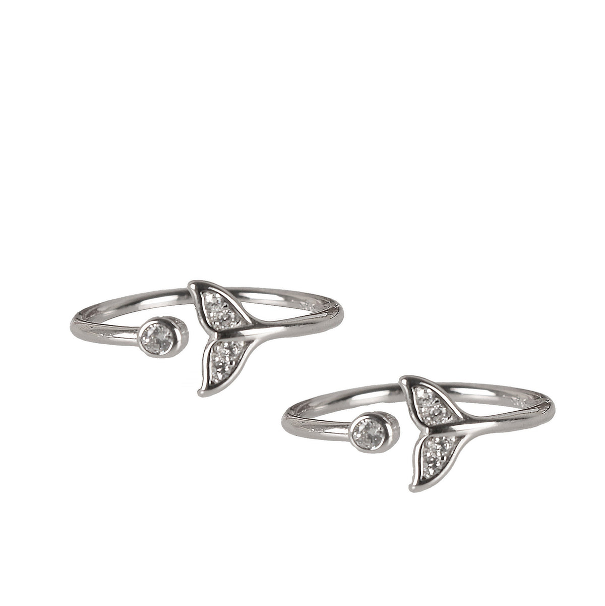 925 Sterling Silver Adjustable AD Zircon  Rings  for women