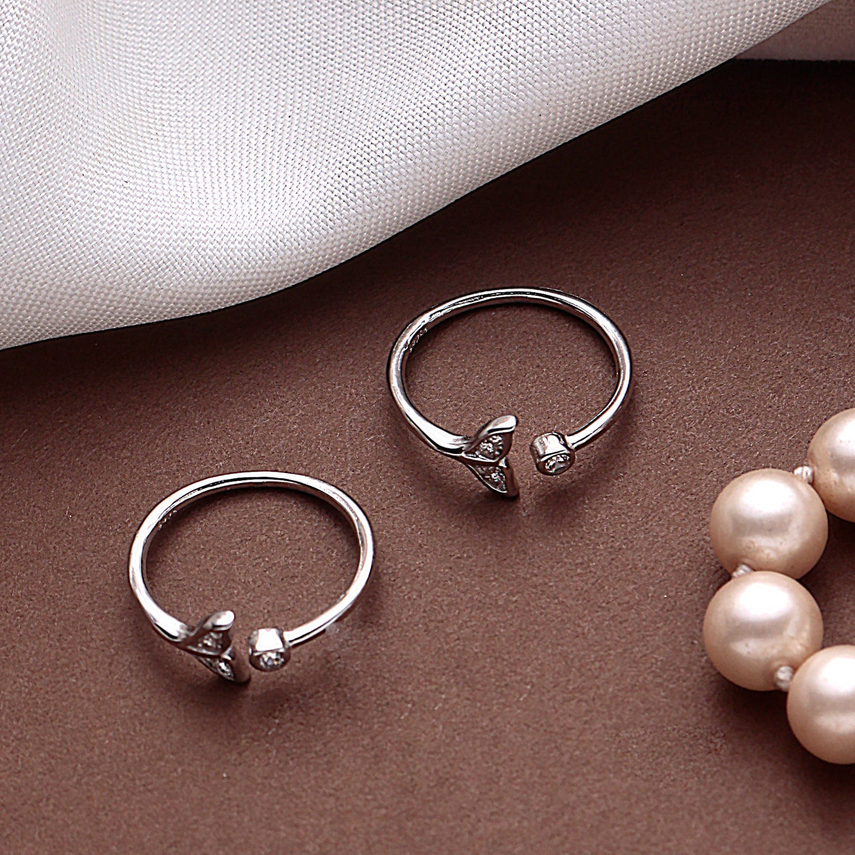 925 Sterling Silver Adjustable AD Zircon  Rings  for women