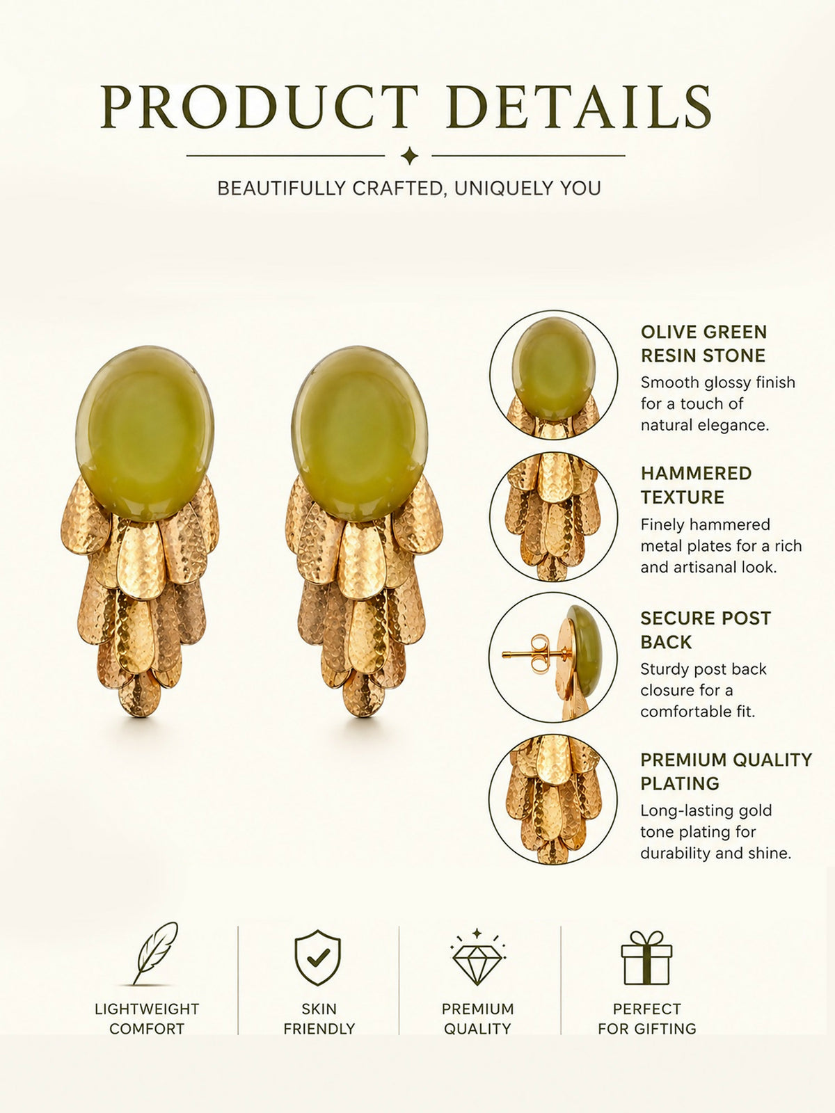 Resin Statement Drop Earrings