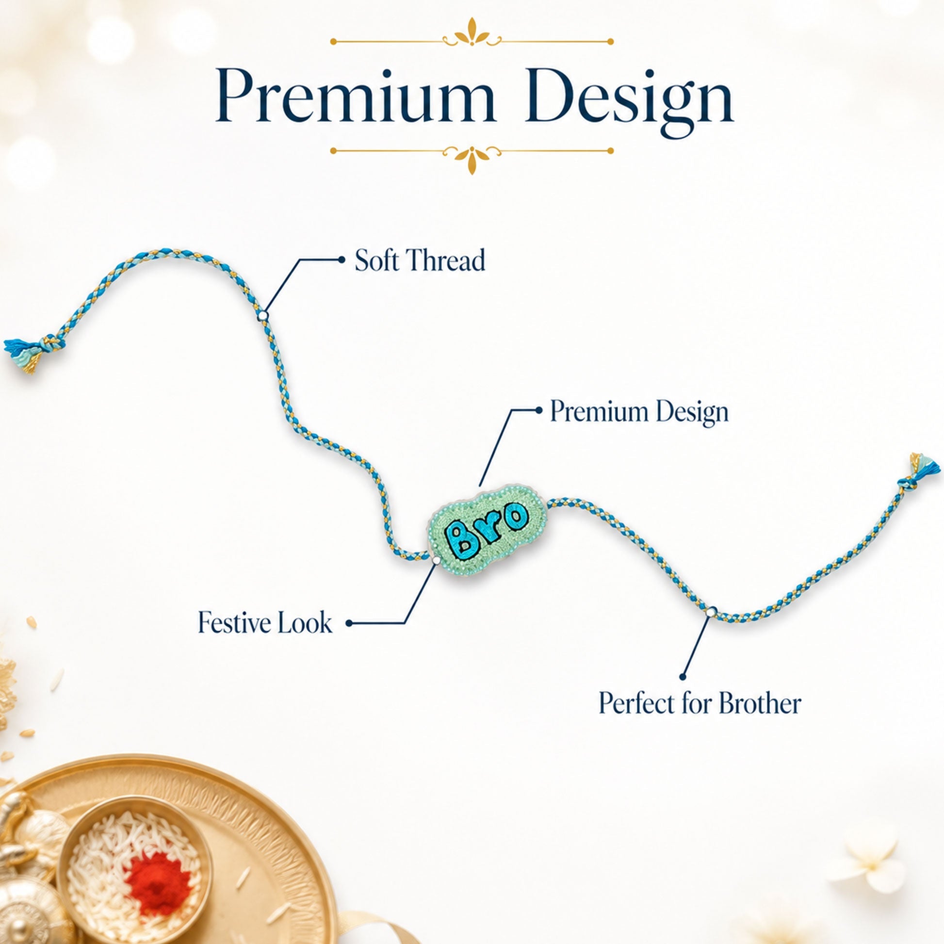 Lightweight designer rakhi for brother festive gifting
