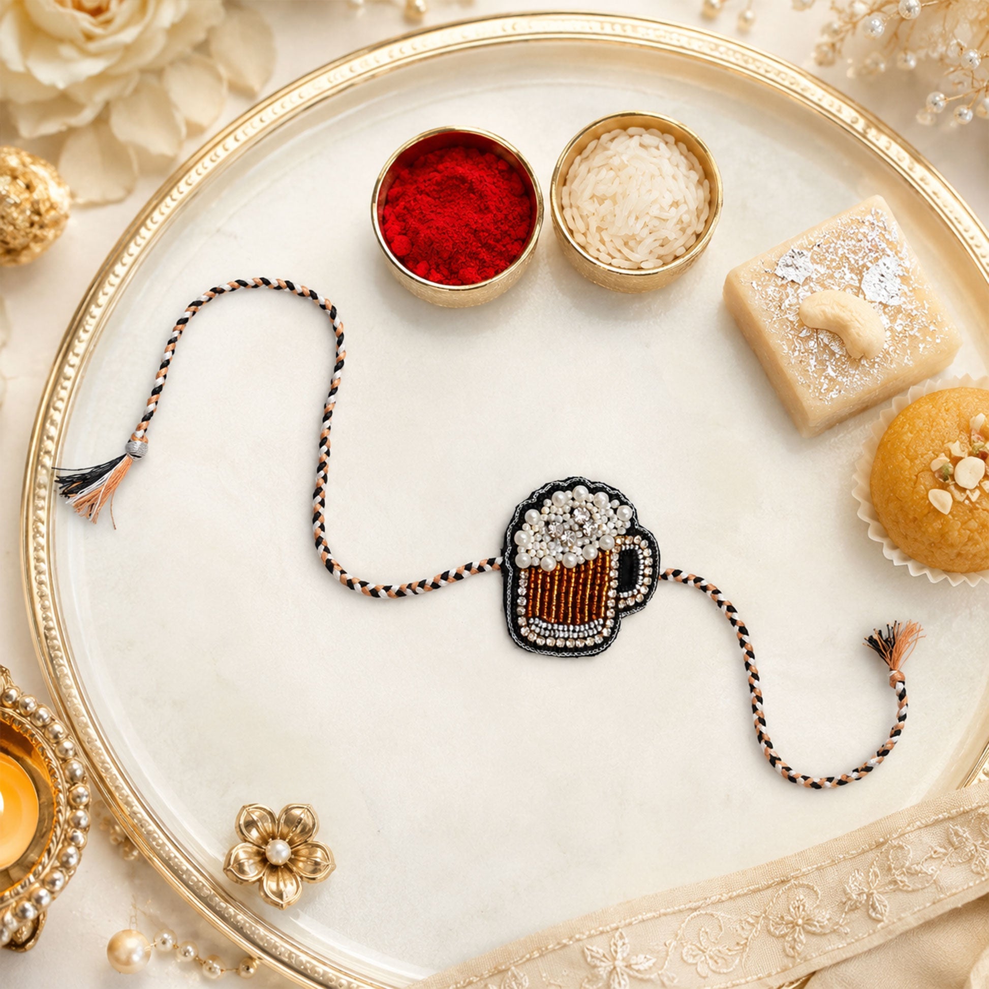 Lightweight designer rakhi for brother festive gifting