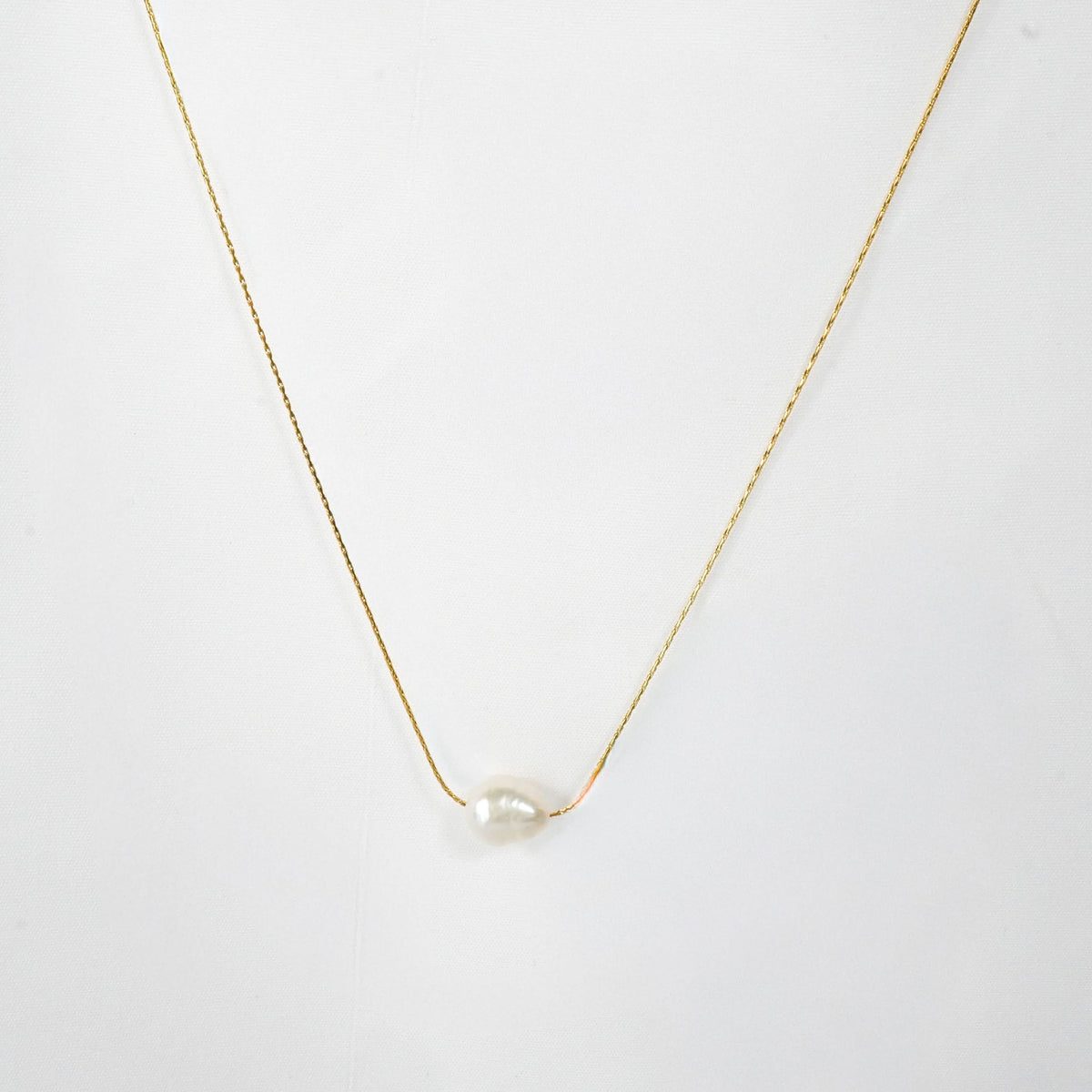 Pearl Cross Cable Chain Necklace
