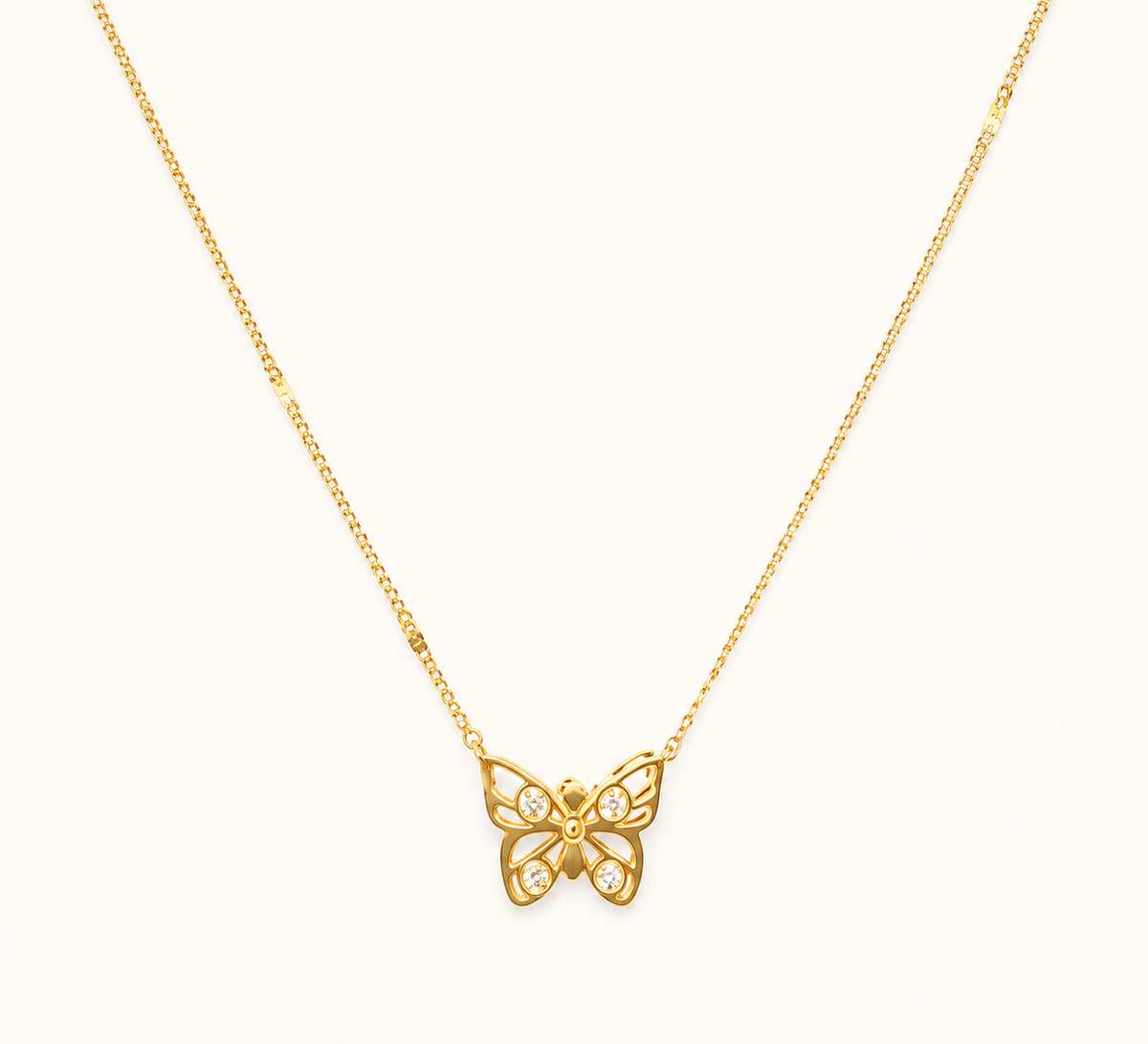 Golden Flutter Butterfly Pendant