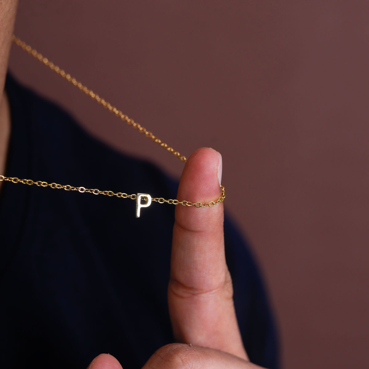 18K Gold Plated Initial Pendant Necklace for Women | Anti Tarnish