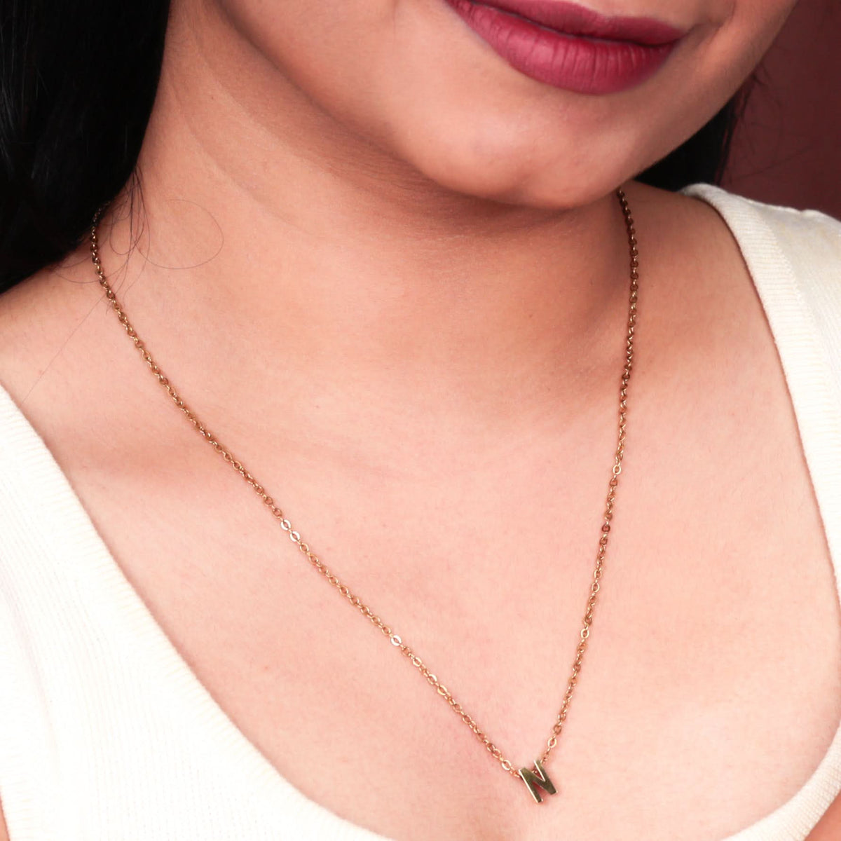 18K Gold Plated Initial Pendant Necklace for Women | Anti Tarnish