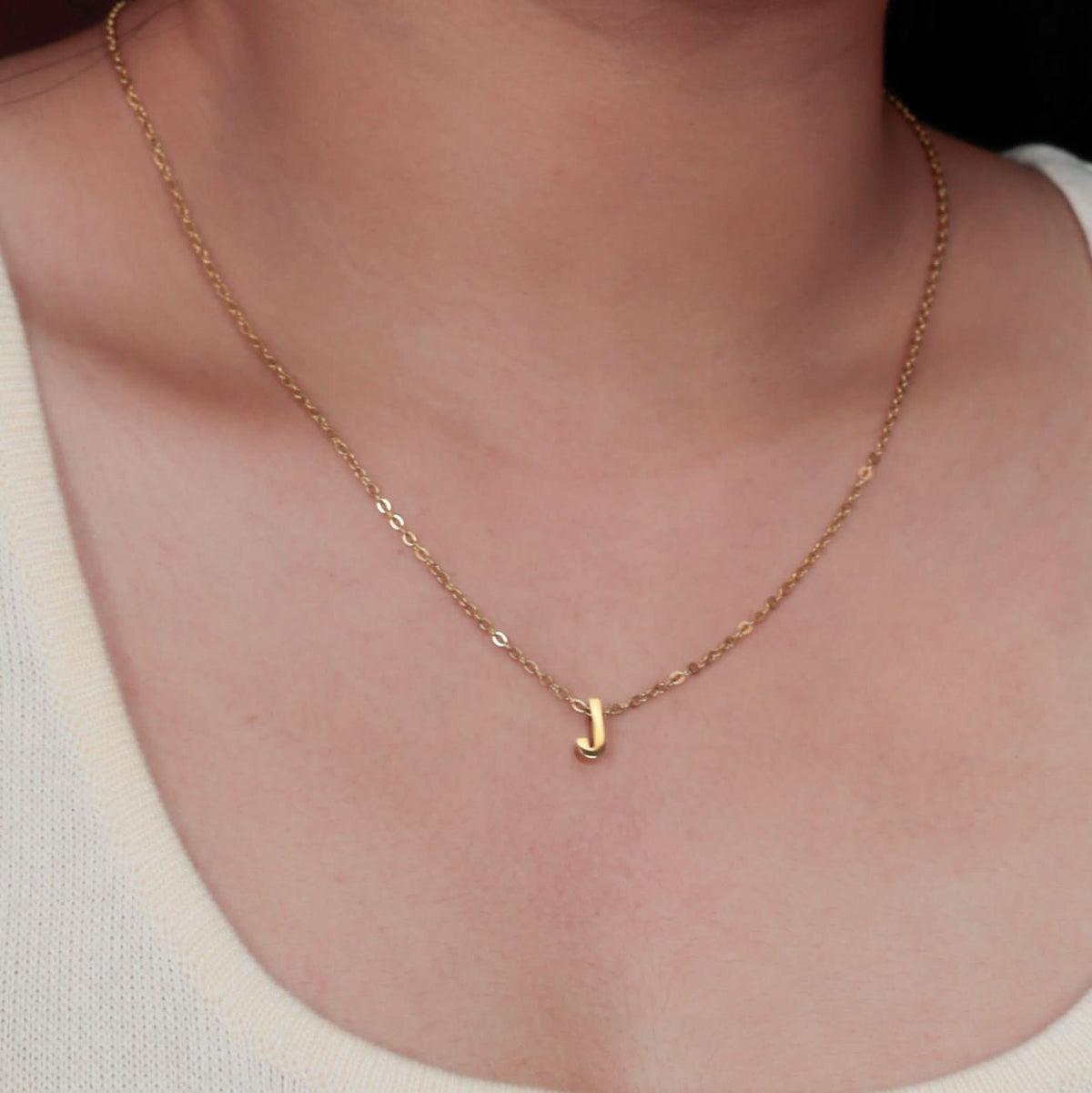 18K Gold Plated Initial Pendant Necklace for Women | Anti Tarnish