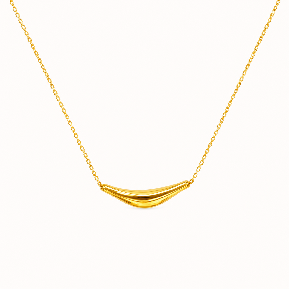 Minimal Curve Gold Necklace