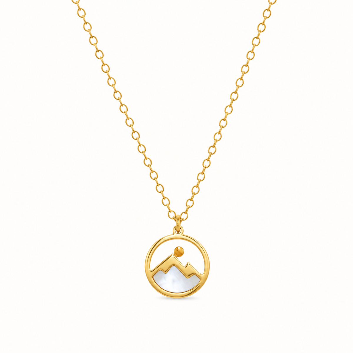 Minimal Mountain Gold Pendant Necklace