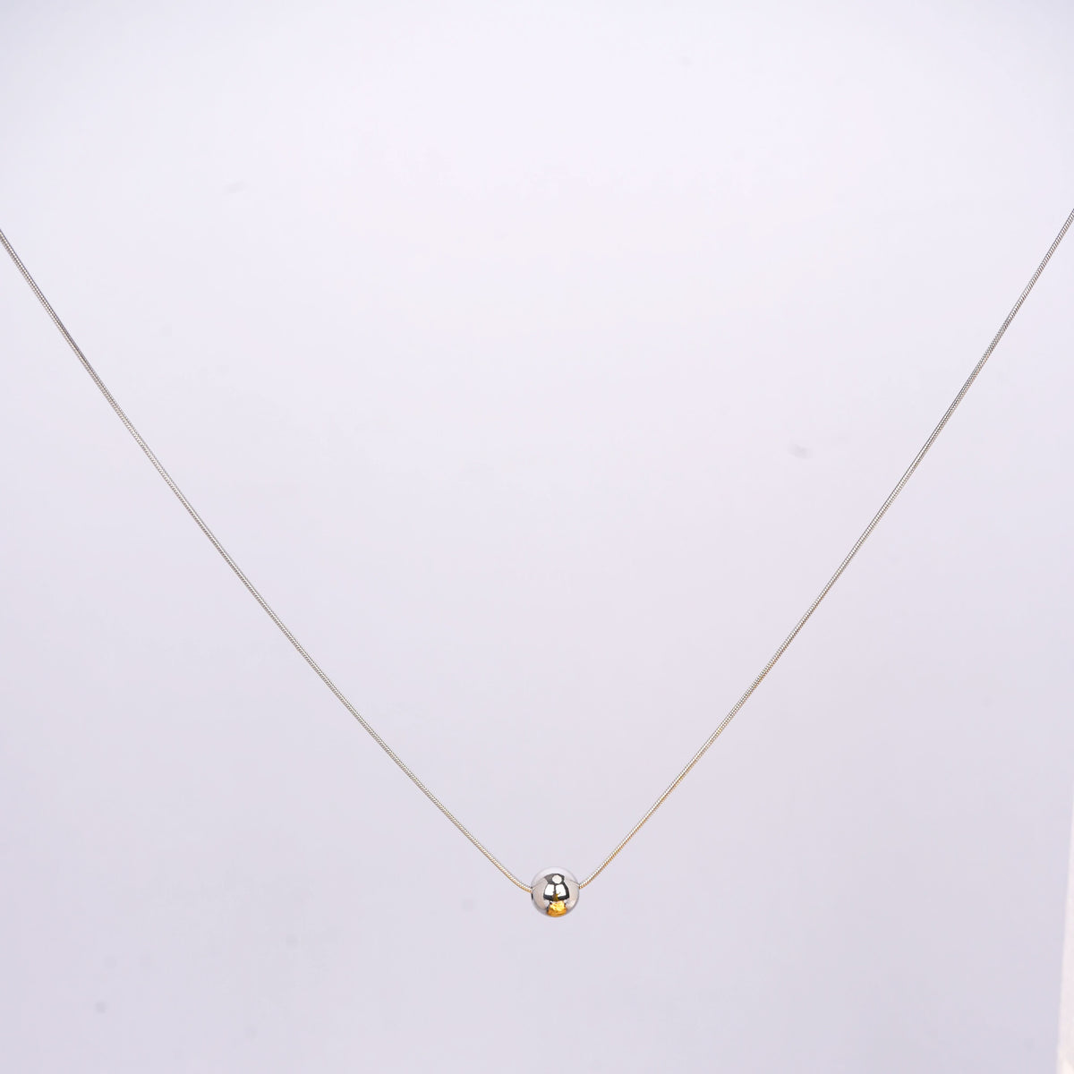 Minimal Steel-Tone Finish Necklace