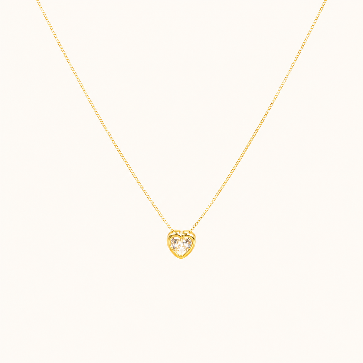 White Stone Heart Glow Necklace