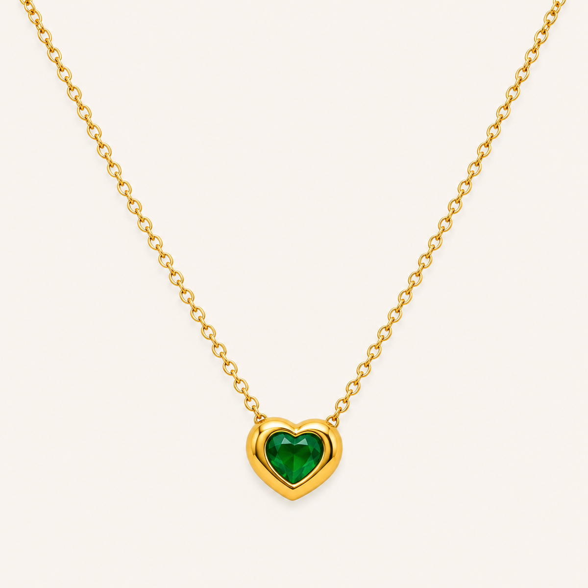 Rose Light Green Heart Necklace