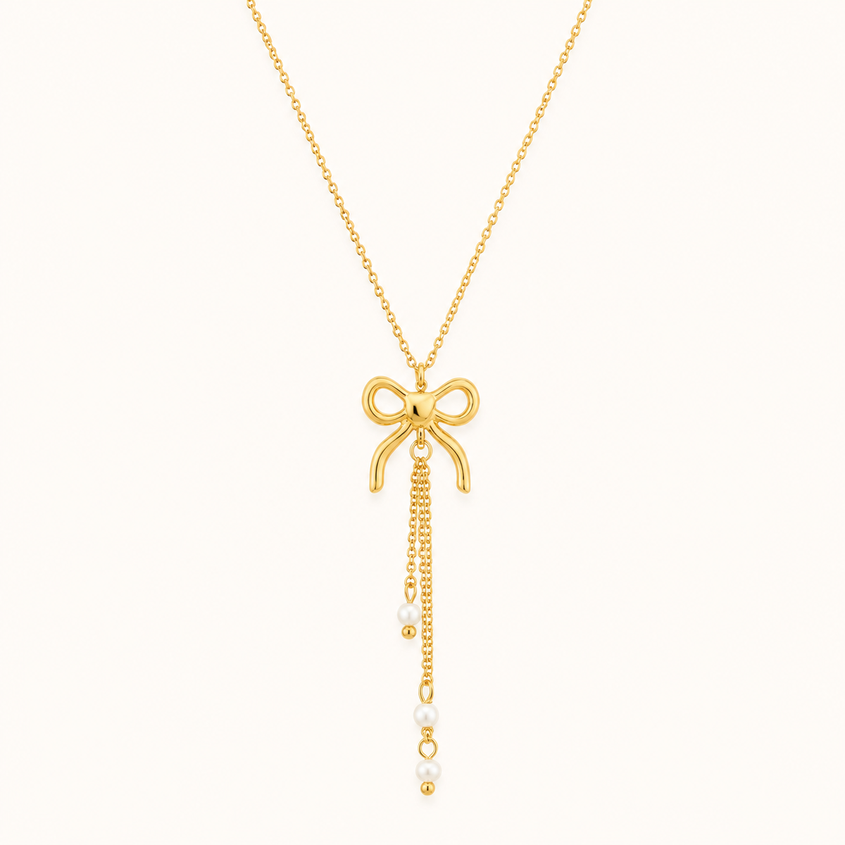 Pearl Bowknot Statement Necklace