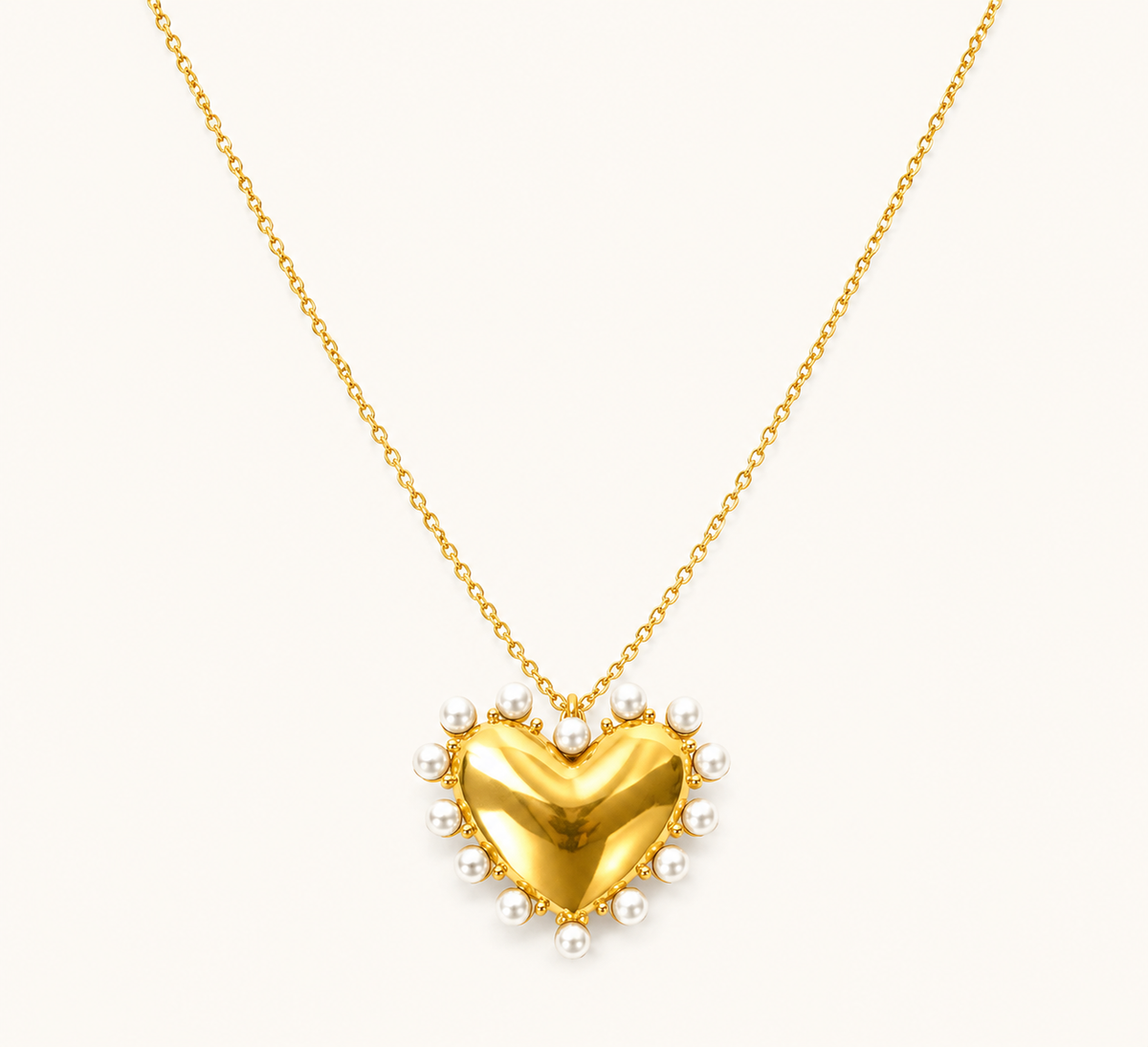 Golden Shell Pearl Necklace