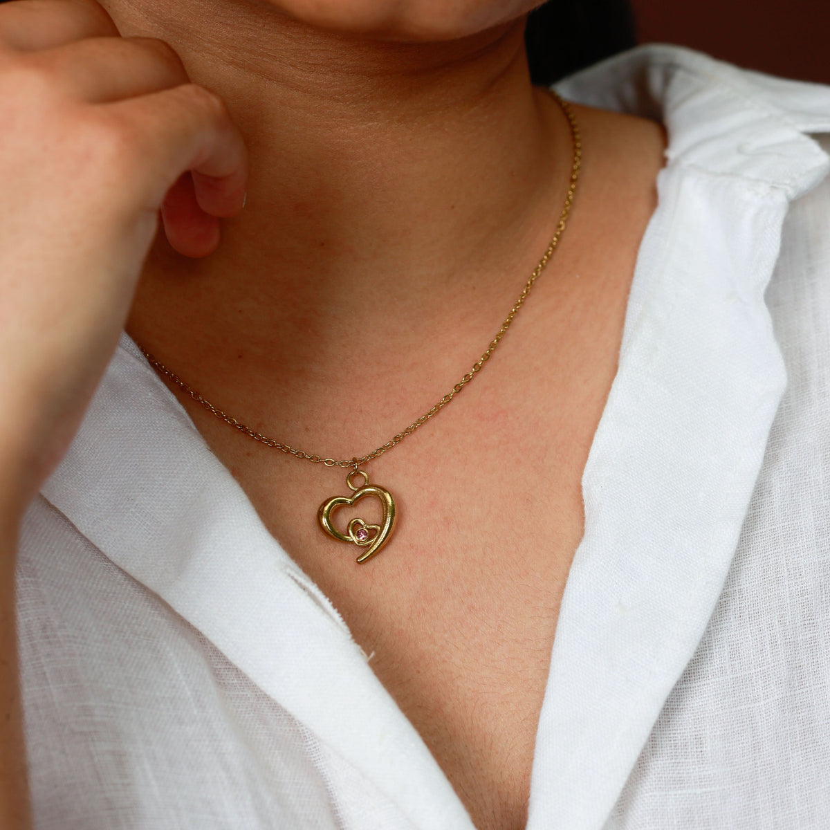18K Gold Plated Diamond Love Necklace for Women | Anti Tarnish