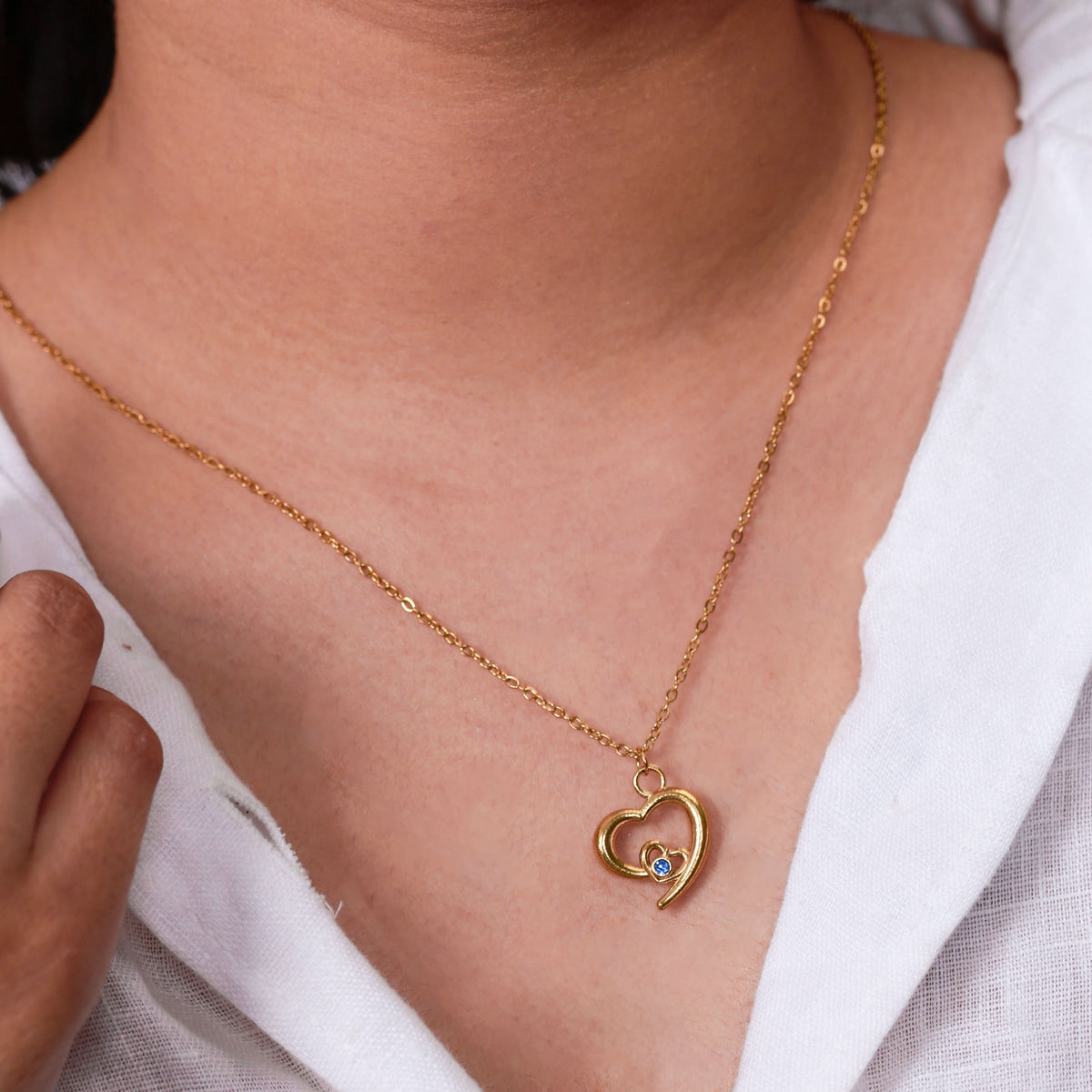 18K Gold Plated Diamond Love Necklace for Women | Anti Tarnish