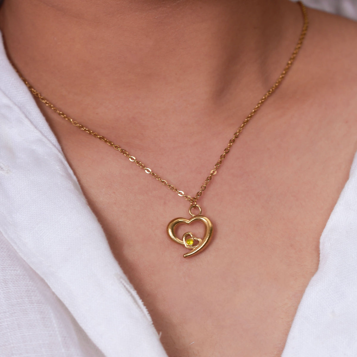 18K Gold Plated Diamond Love Necklace for Women | Anti Tarnish