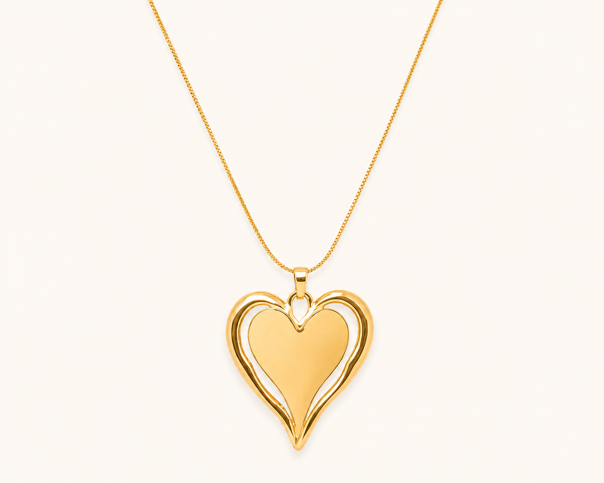 Golden Love Heart Necklace