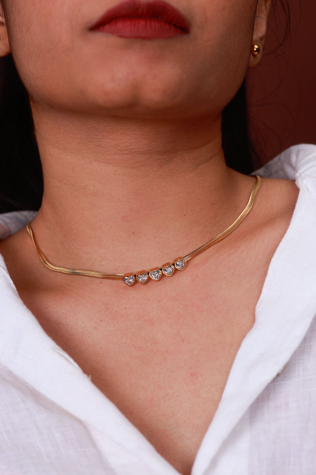 18K Gold Plated Diamond Love Necklace for Women | Anti Tarnish