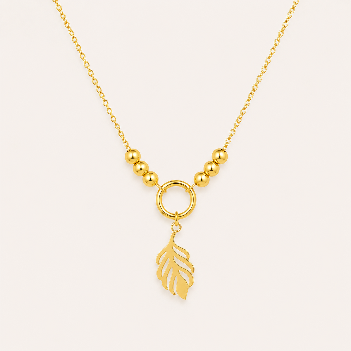 Golden Leaf Charm Necklace