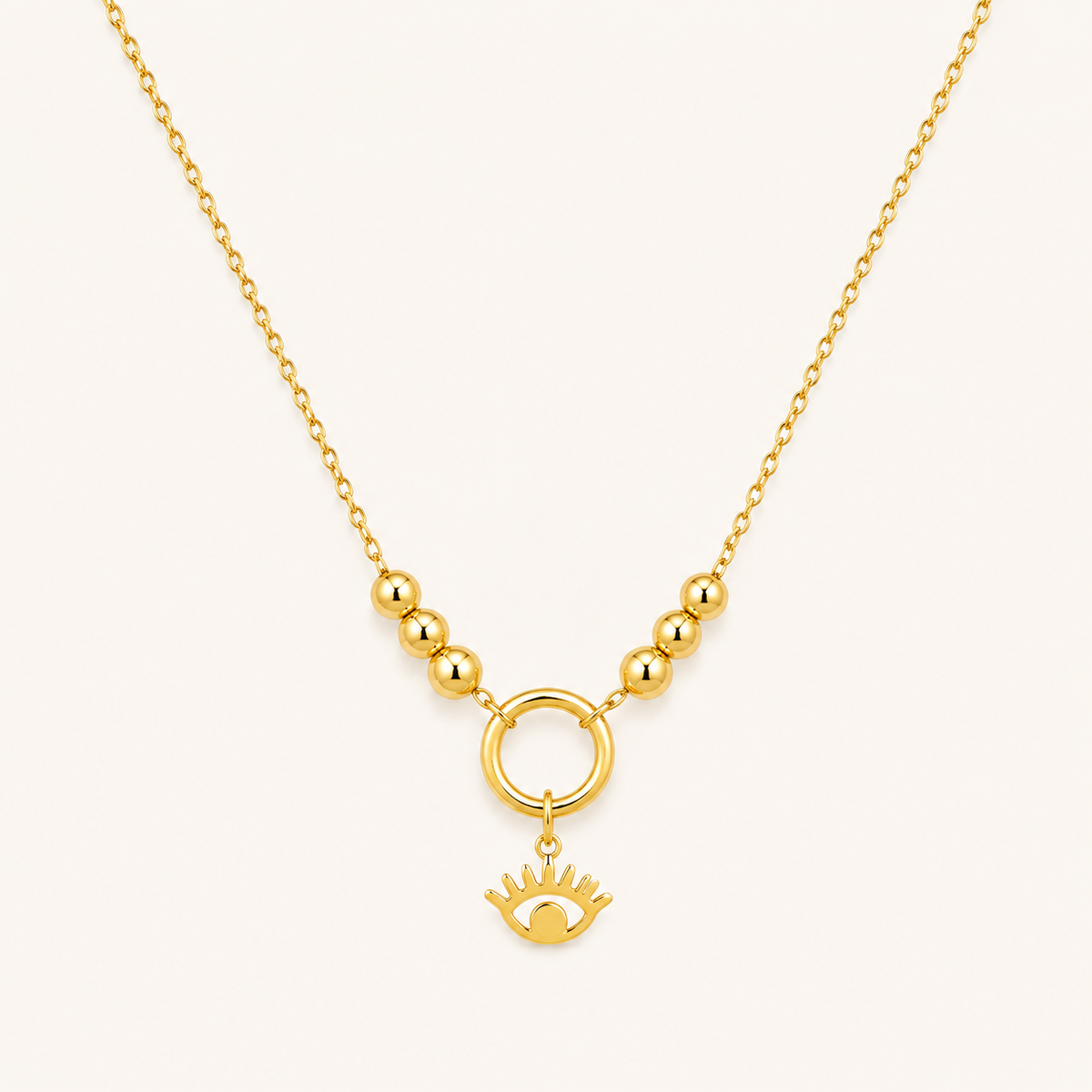 Golden Evil Eye Charm Necklace