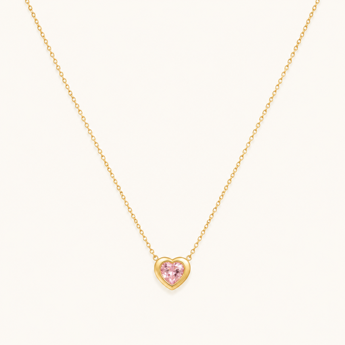 Rose Light Pink Heart Necklace