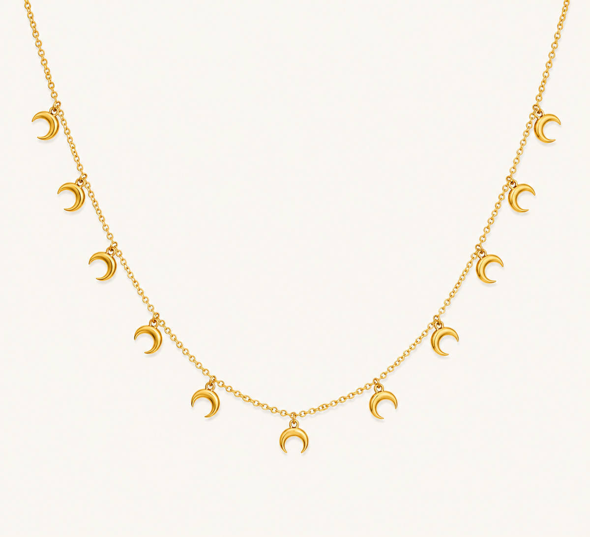 Golden Moon Charm Necklace