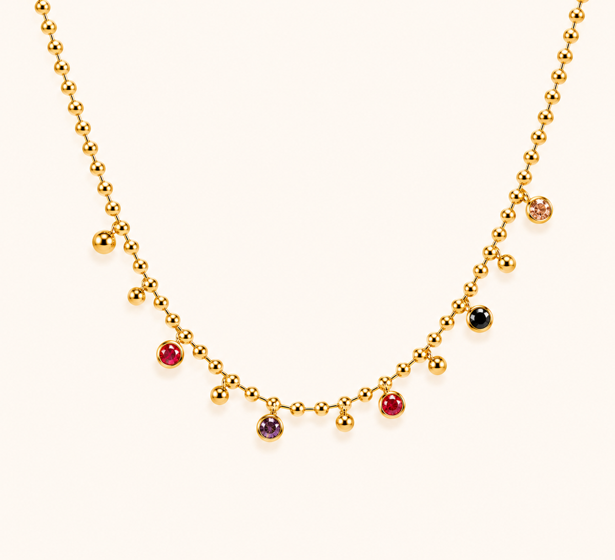 Retro Gold Round Minimal Necklace