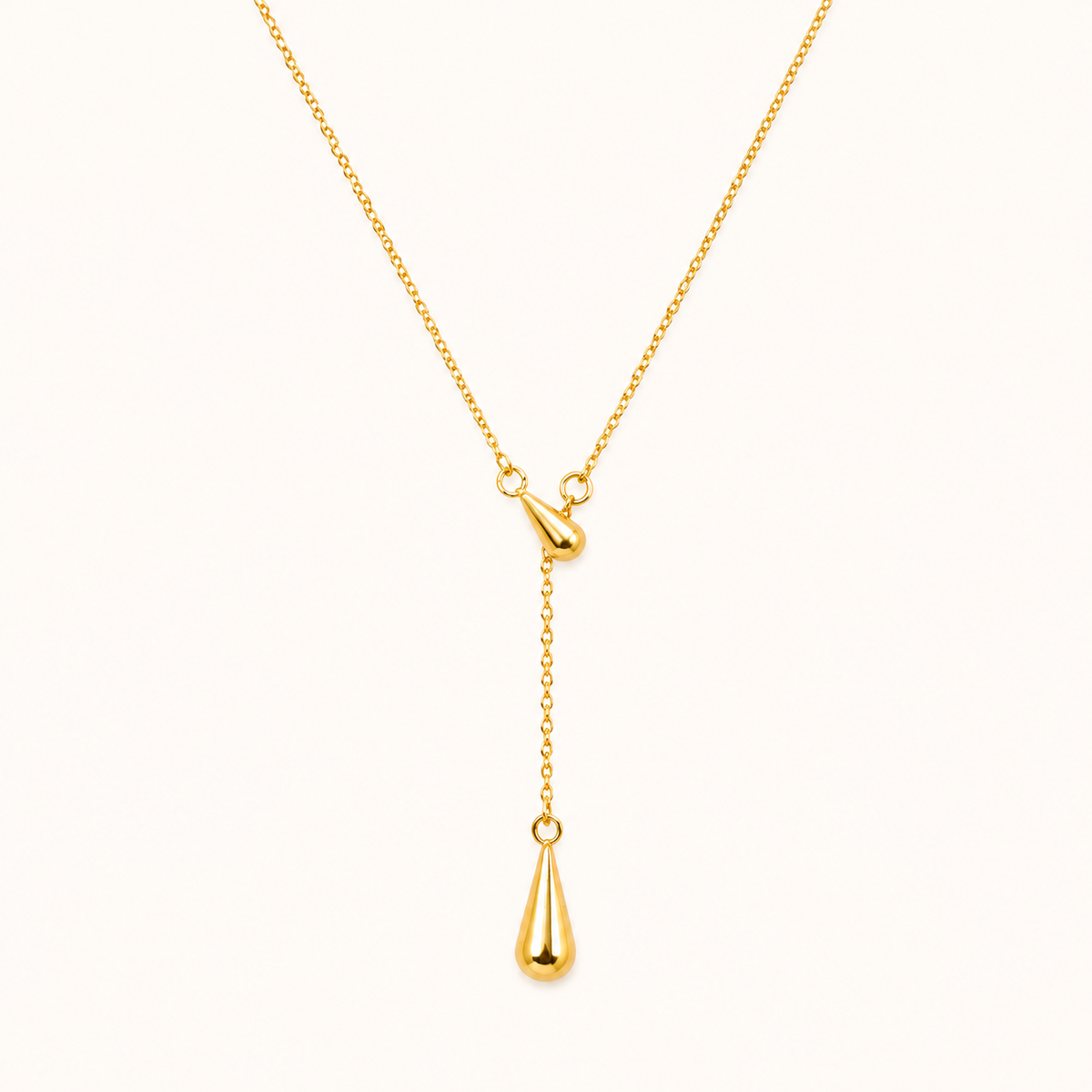 Golden Water Drop Pendant Necklace