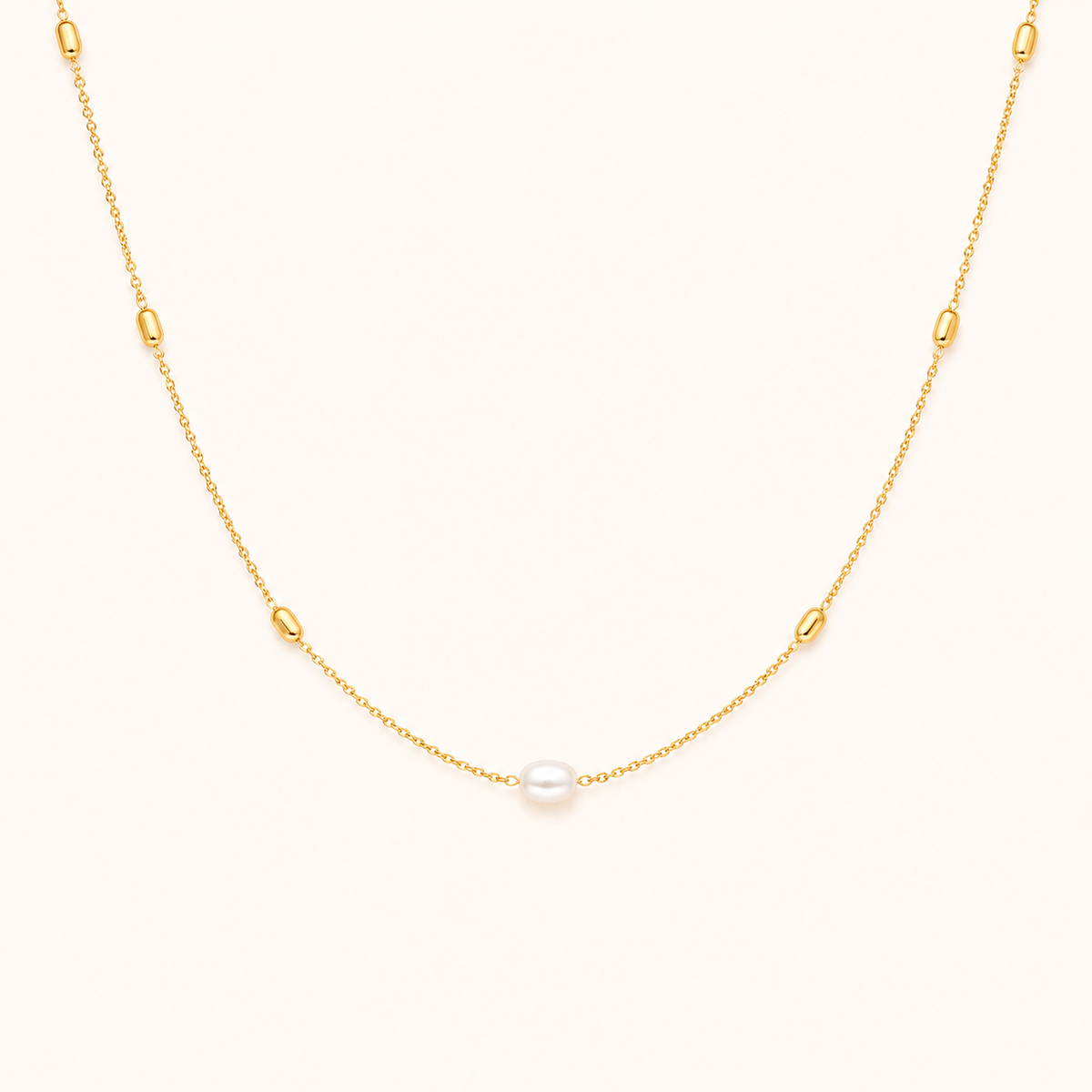 Elegant Pearl Bead Chain Necklace