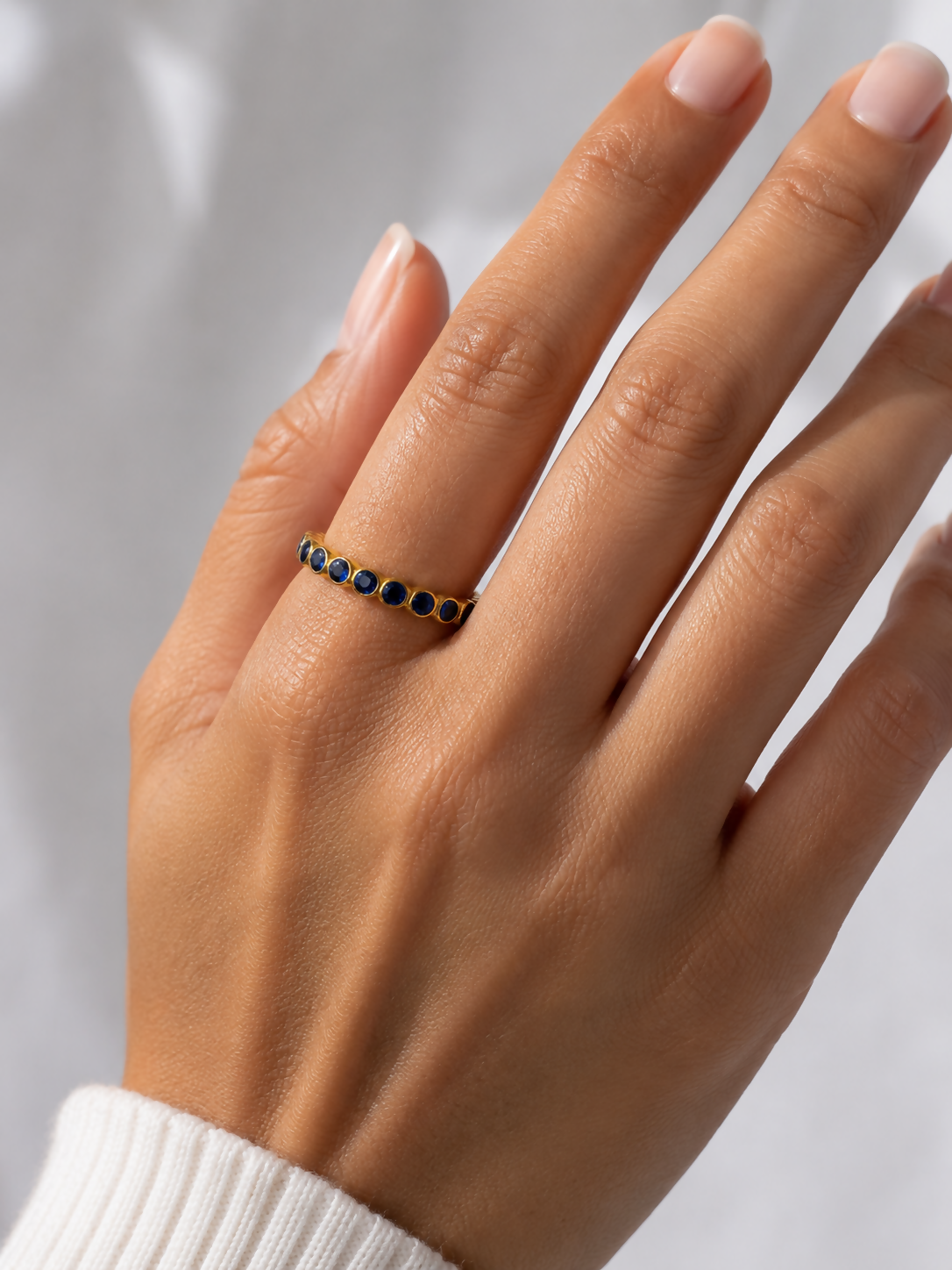 Blue Hydro Gold-Plated 925 Sterling Silver Ring