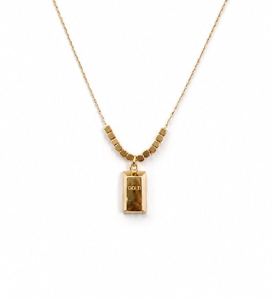 Gold Bar Pendant Necklace for Women