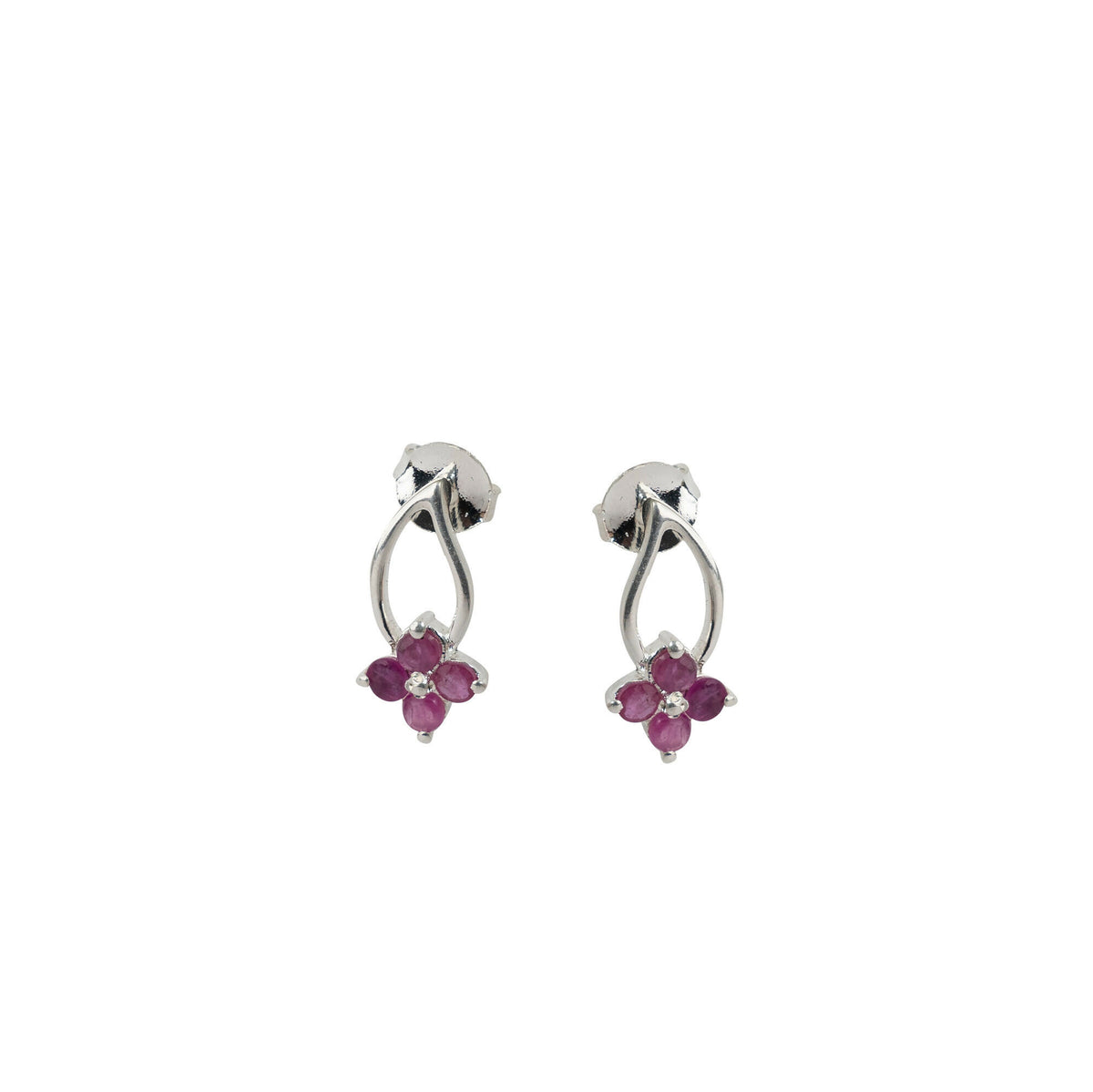 925 Sterling Silver Ruby Earrings for Women | Natural Red Gemstone Drop Earrings | Elegant Silver Jewelry Gift