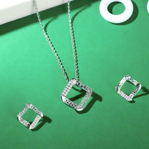 Chic Squares Silver Set