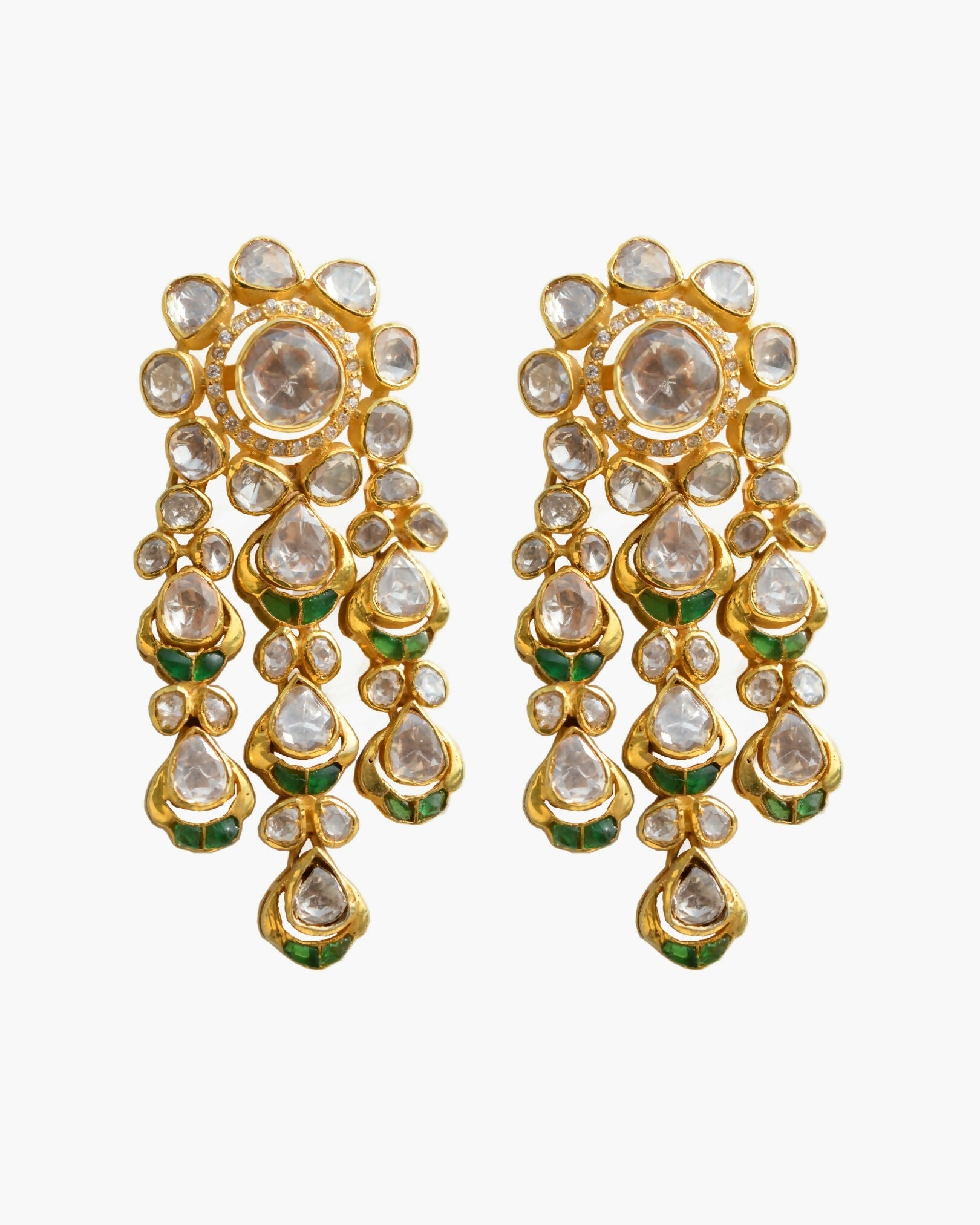 Moissanite Polki Danglers