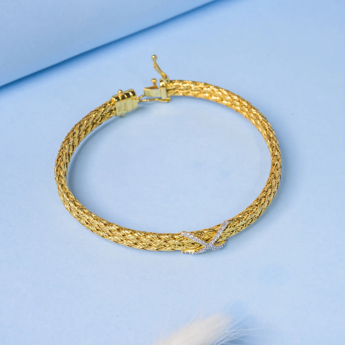 Omega Twiline 925 Silver Gold Plated Kada